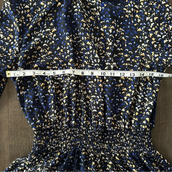 Nanette Lepore High‎ Low Smocked Dress Blue Black Size 10 - Picture 5 of 11